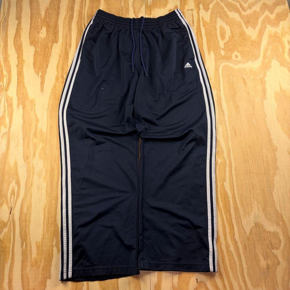 Vintage Y2K Navy Blue Track Pants – Wide Leg Baggy – Men’s XL